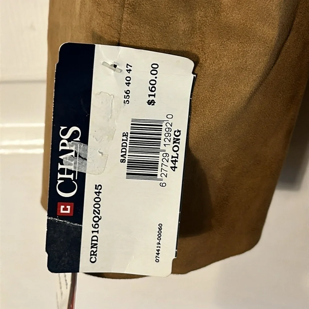 NWT Men’s Chaps Classic-Fit Faux-suede Stretch Sport Coat Size 44 Long